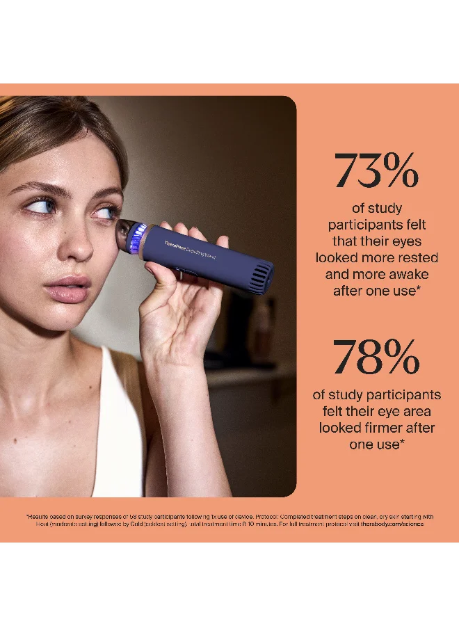 Therabody  Therabody TheraFace Depuffing Wand – Cold and Heat Skincare Treatment to depuff and Glow; Beauty Wand, face Roller and Eye Massager for Dark Circles and Radiant Skin - Indigo  | Best Price UAE